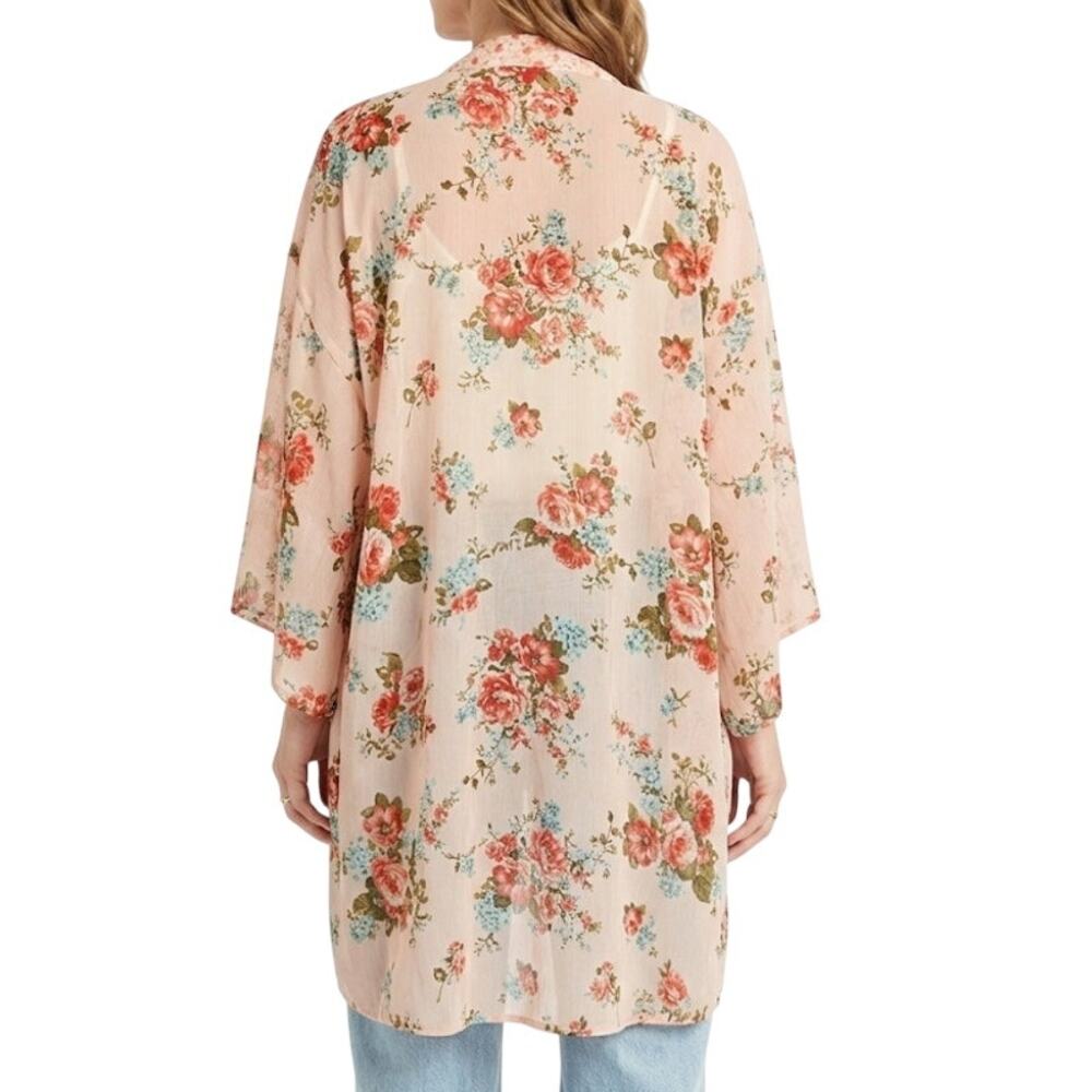 Bog Collective Floral Cottagecore Kimono Lightweight Summer Large - Picture 2 of 5